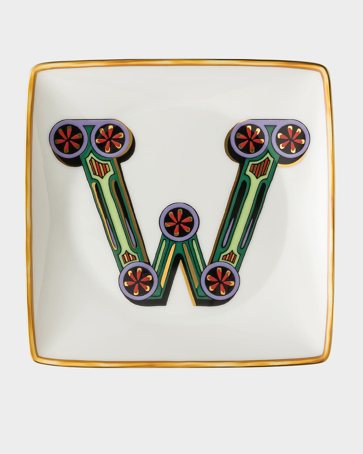 Shop Versace Holiday Alphabet Canape Dish In W