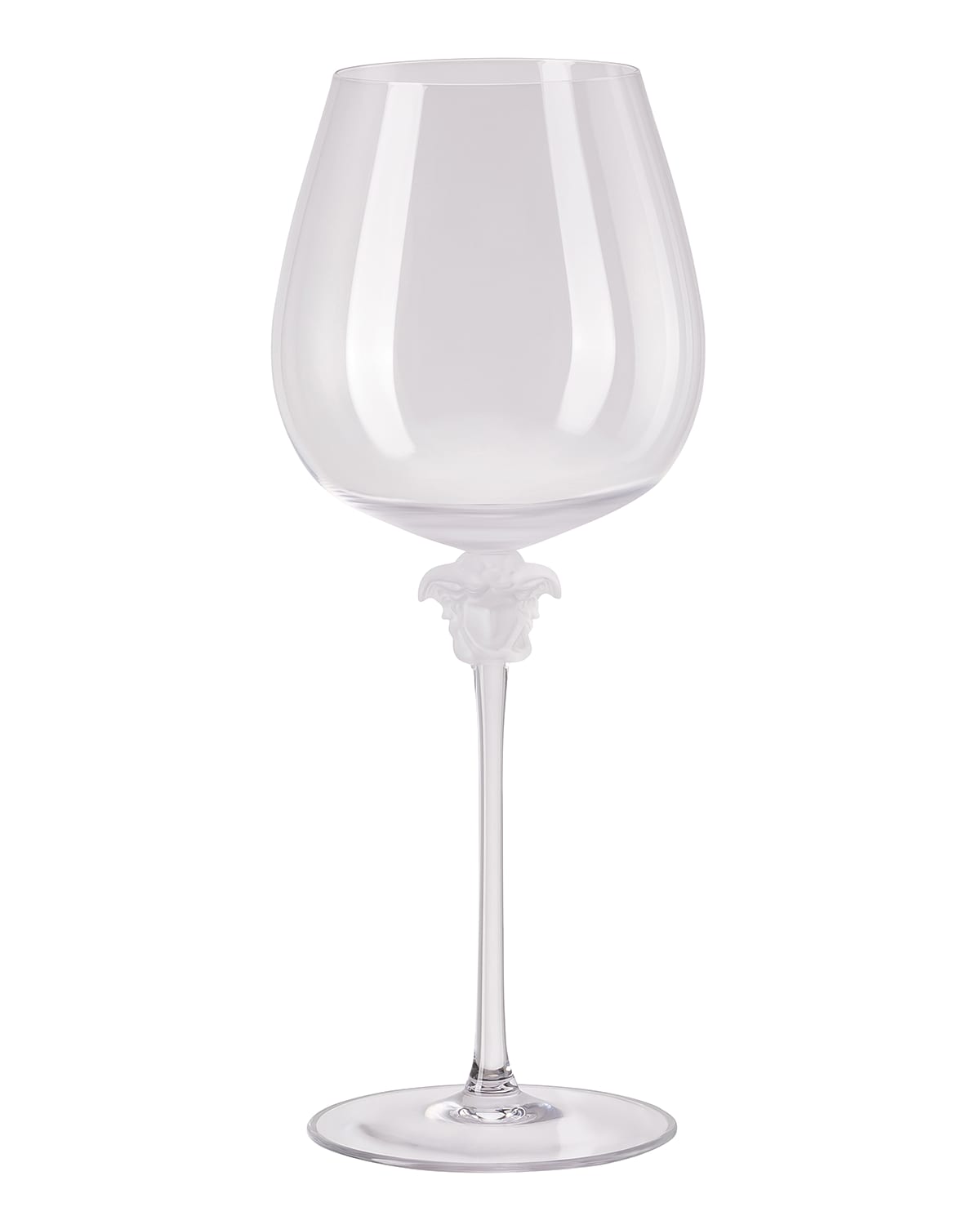 Shop Versace Medusa Lumiere Burgundy Red Wine Glass In Clear