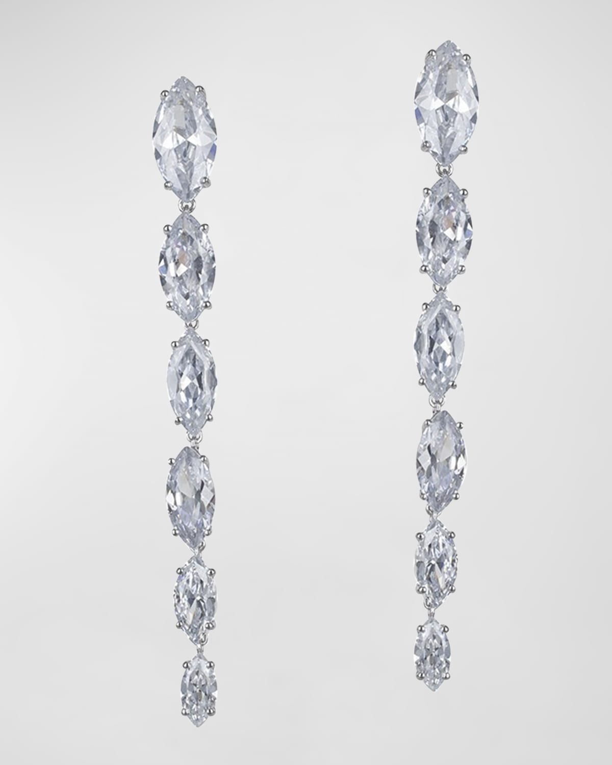 Marquis Cubic Zirconia Vertical Post Earrings