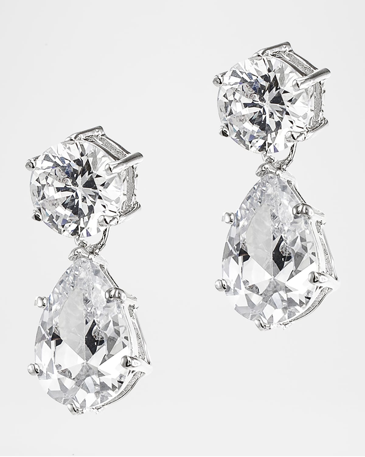 Golconda by Kenneth Jay Lane Classic Cubic Zirconia Round-Post Pear-Drop Earrings