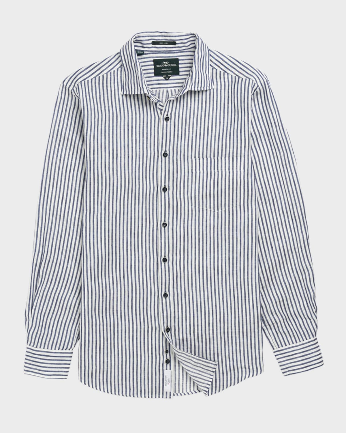 Rodd & Gunn Men's Linen Stripe Casual Button-down Shirt In Deep Ocean Blue