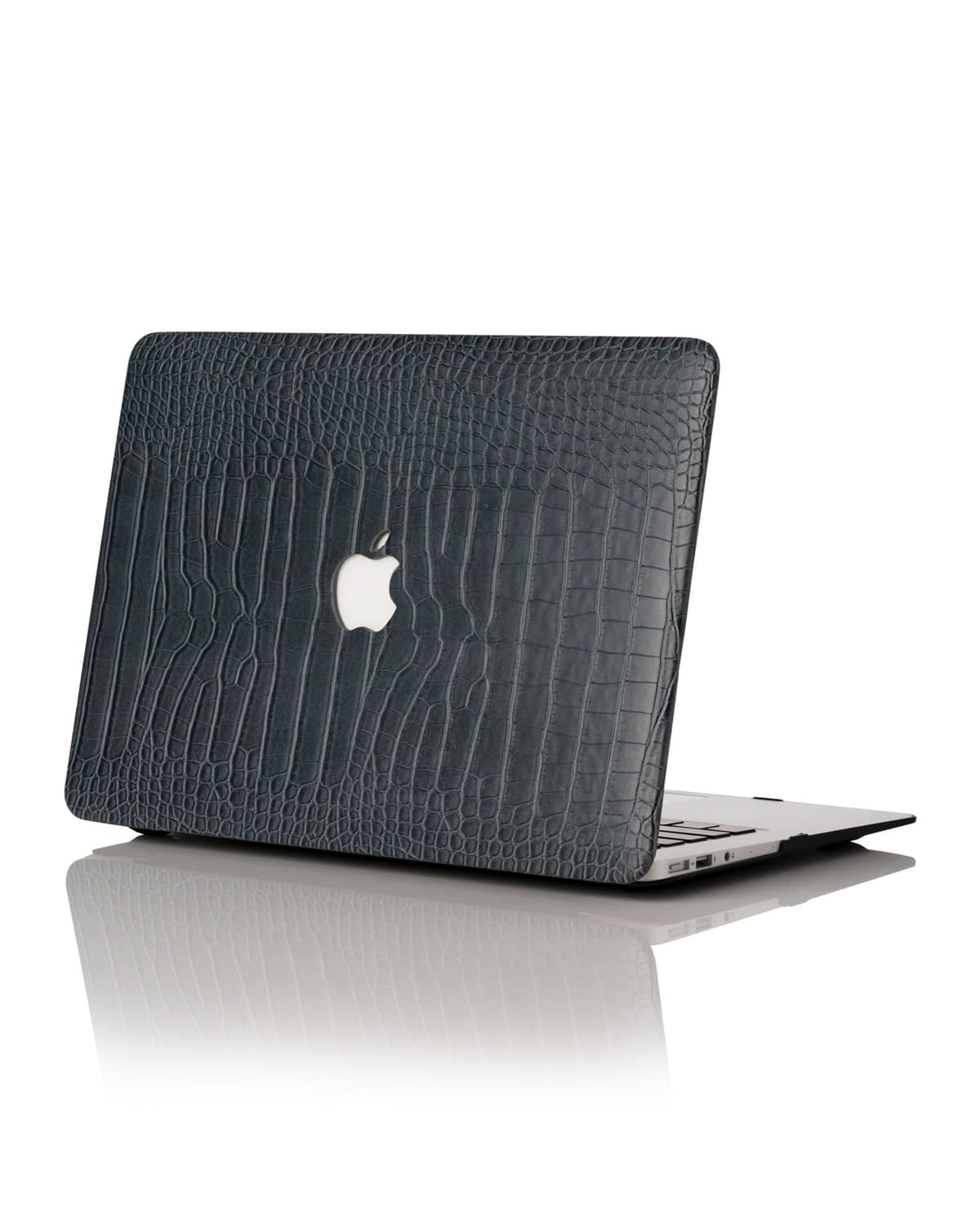 Chic Geeks Faux Crocodile 15" Macbook Pro With Touchbar Case In Charcoal