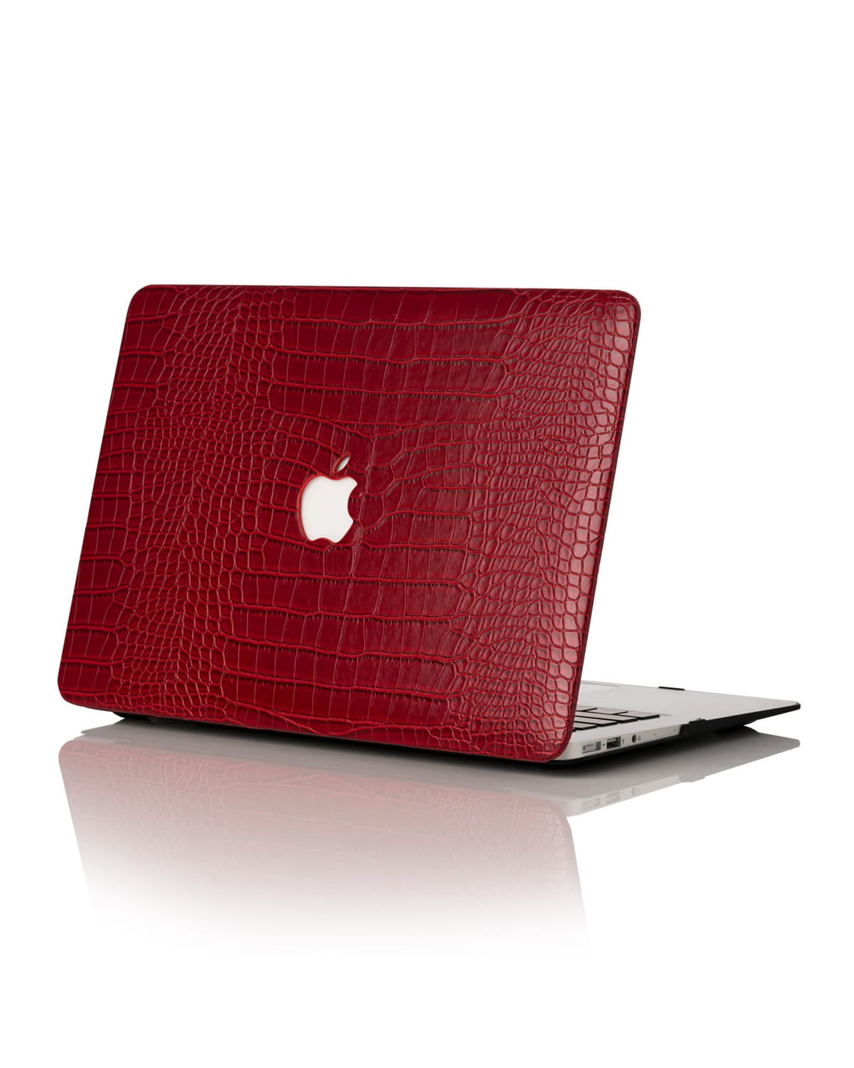 Chic Geeks Faux Crocodile 15" Macbook Pro With Touchbar Case In Crimson
