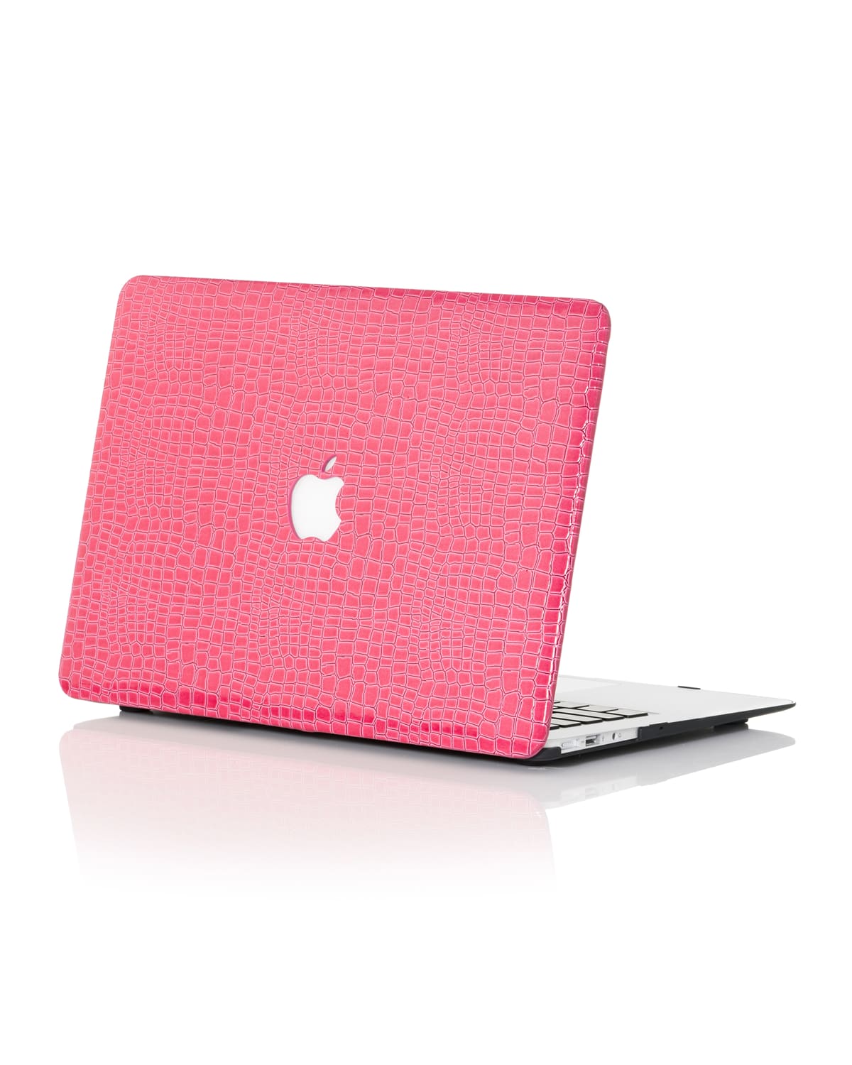 Chic Geeks Faux Crocodile Macbook Case In Pink