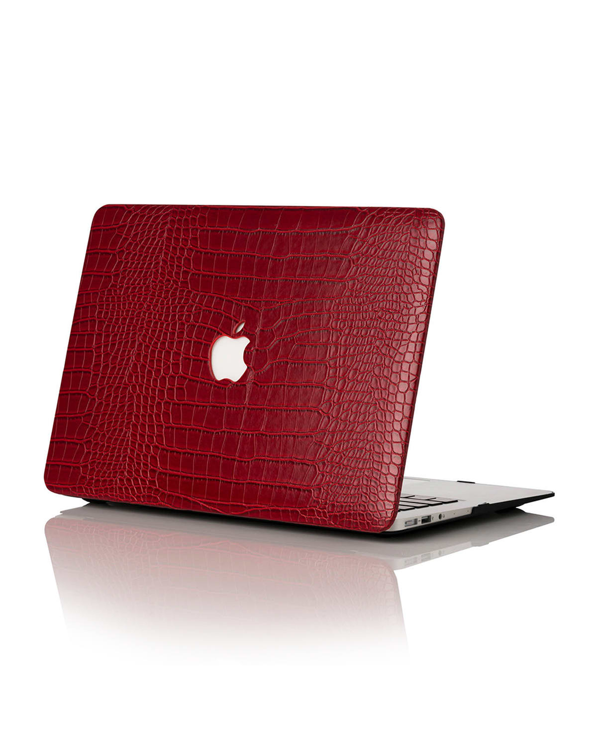 Chic Geeks Faux Crocodile 13" Macbook Pro With Touchbar Case In Crimson