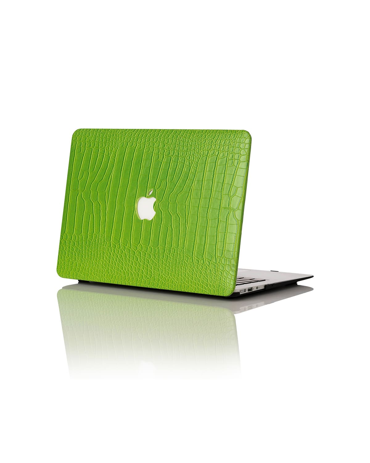 Chic Geeks Faux Crocodile 13" Macbook Air Case In Lime