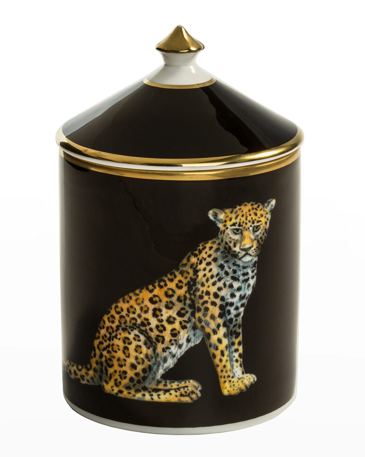 Halcyon Days Leopard Jasmine Lidded Candle In Black