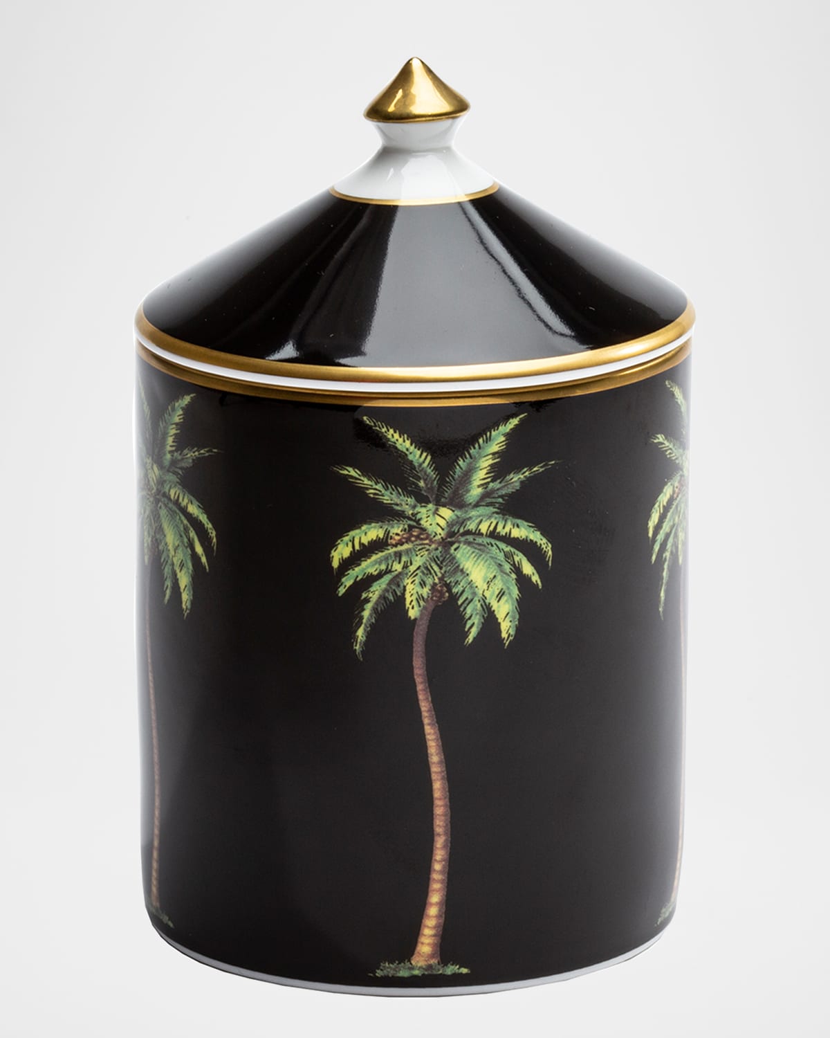 Halcyon Days Palm Black Jasmine Lidded Candle In Black