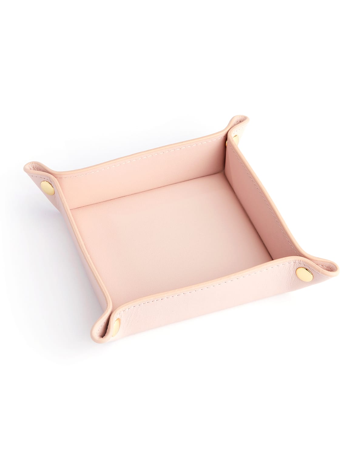 Royce New York Travel Leather Catchall Valet Tray In Light Pink