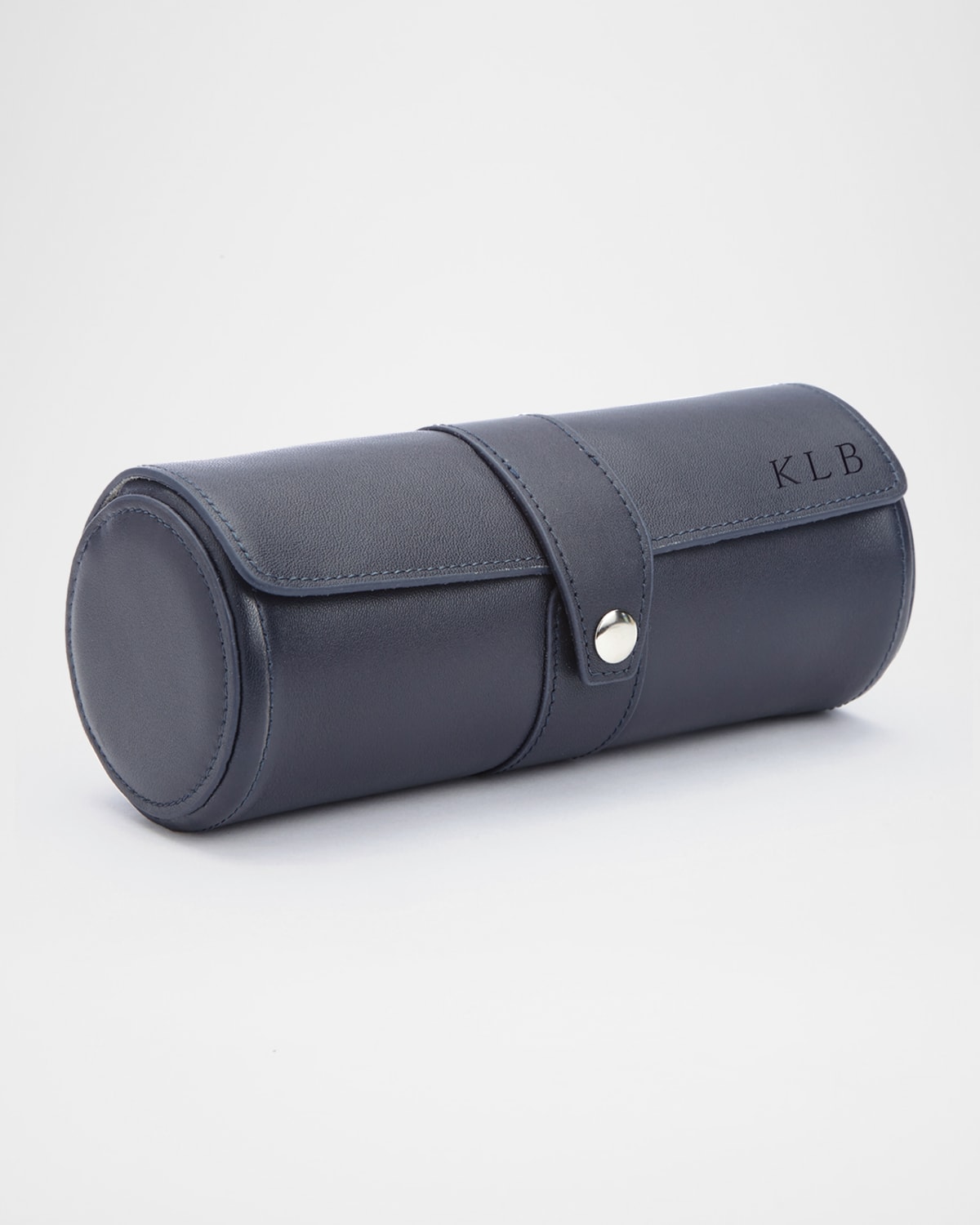 Royce New York Suede Lined Travel Watch Roll In Navy Blue