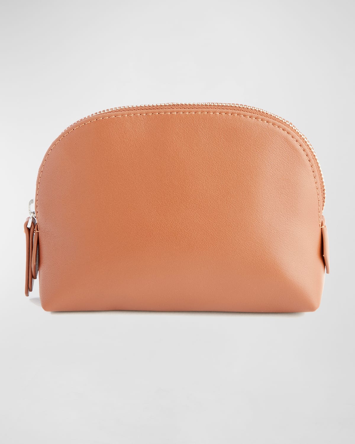 Monogrammed Compact Leather Cosmetic Bag