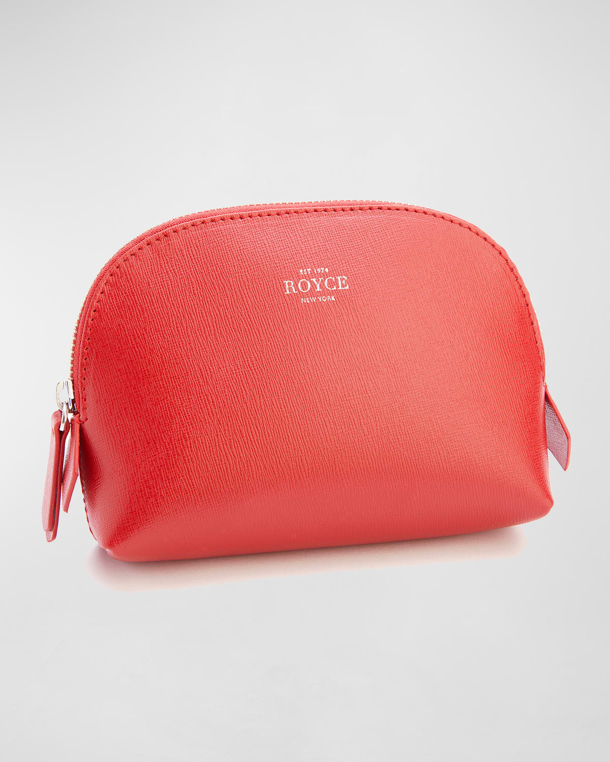 Monogrammed Compact Leather Cosmetic Bag