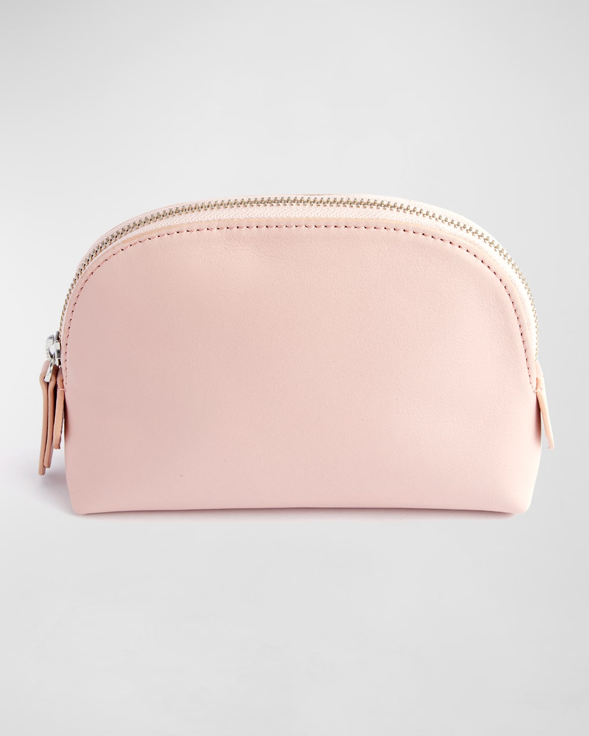Monogrammed Compact Leather Cosmetic Bag