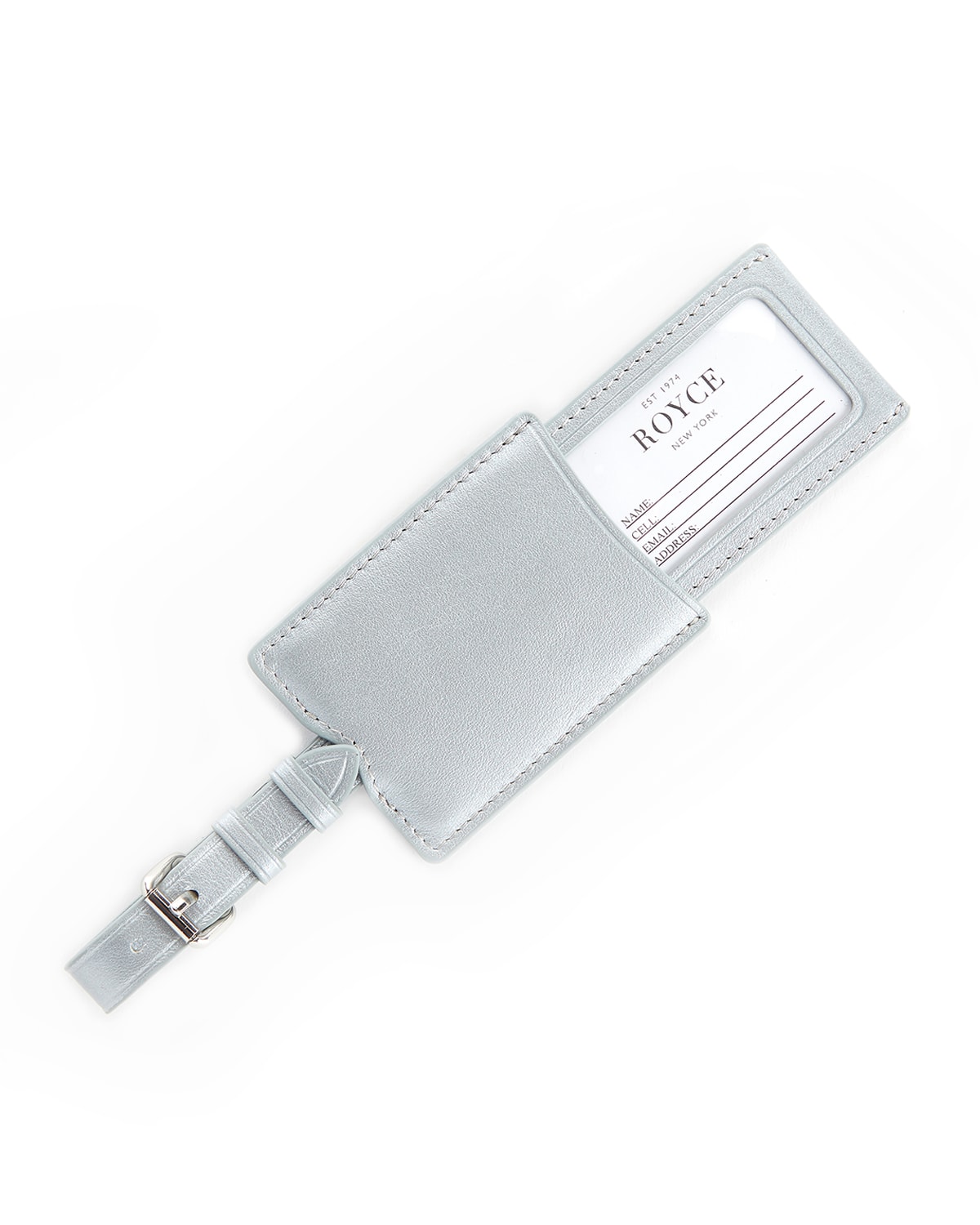 Royce New York Retractable Luggage Tag In Silver