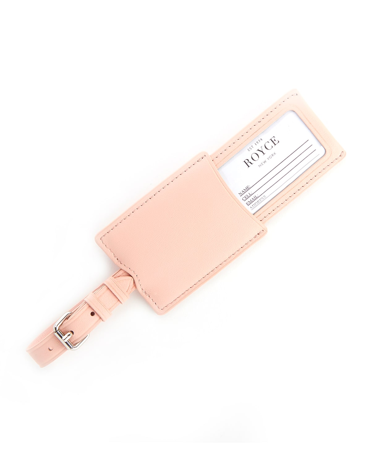Royce New York Retractable Luggage Tag In Blush Pink