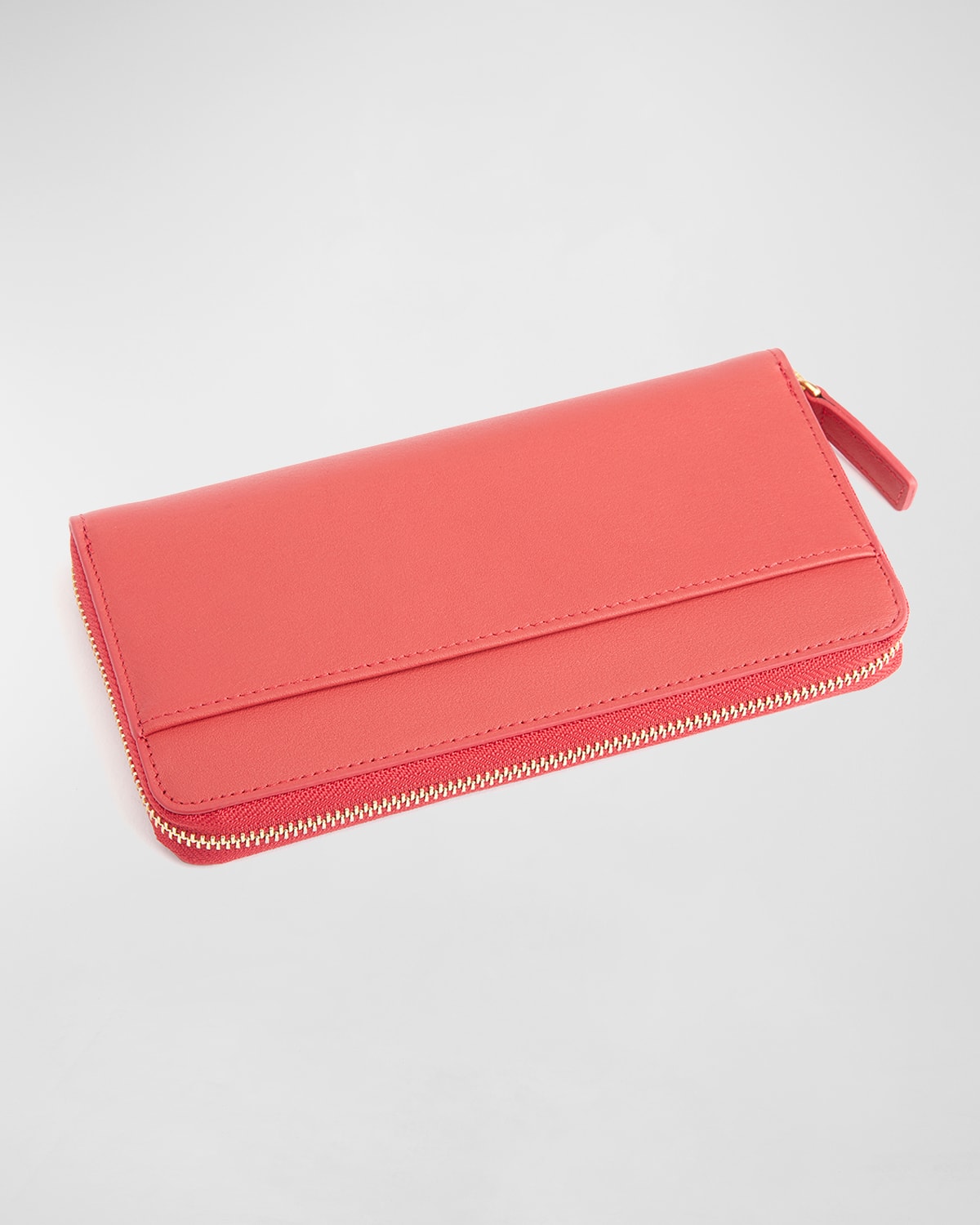 Royce New York Rfid Blocking Continental Wallet, Personalized In Red