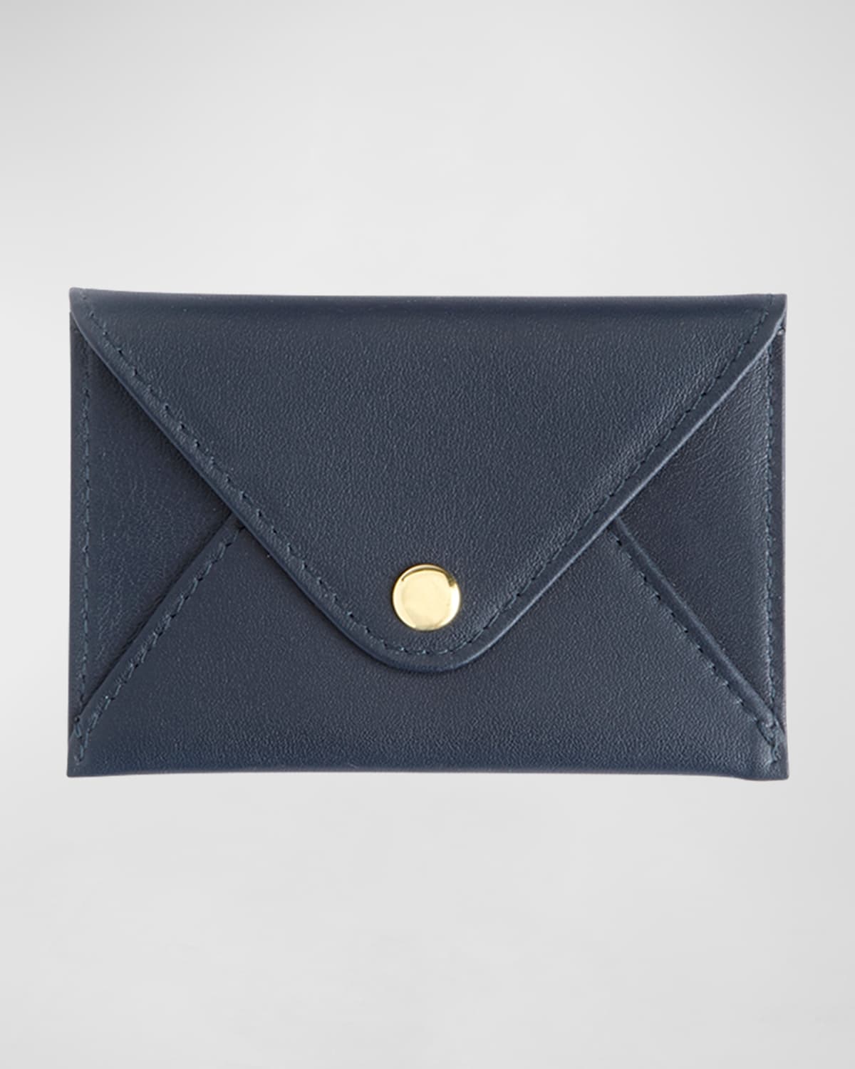 Royce New York Leather Envelope Style Business Card Holder In Navy Blue