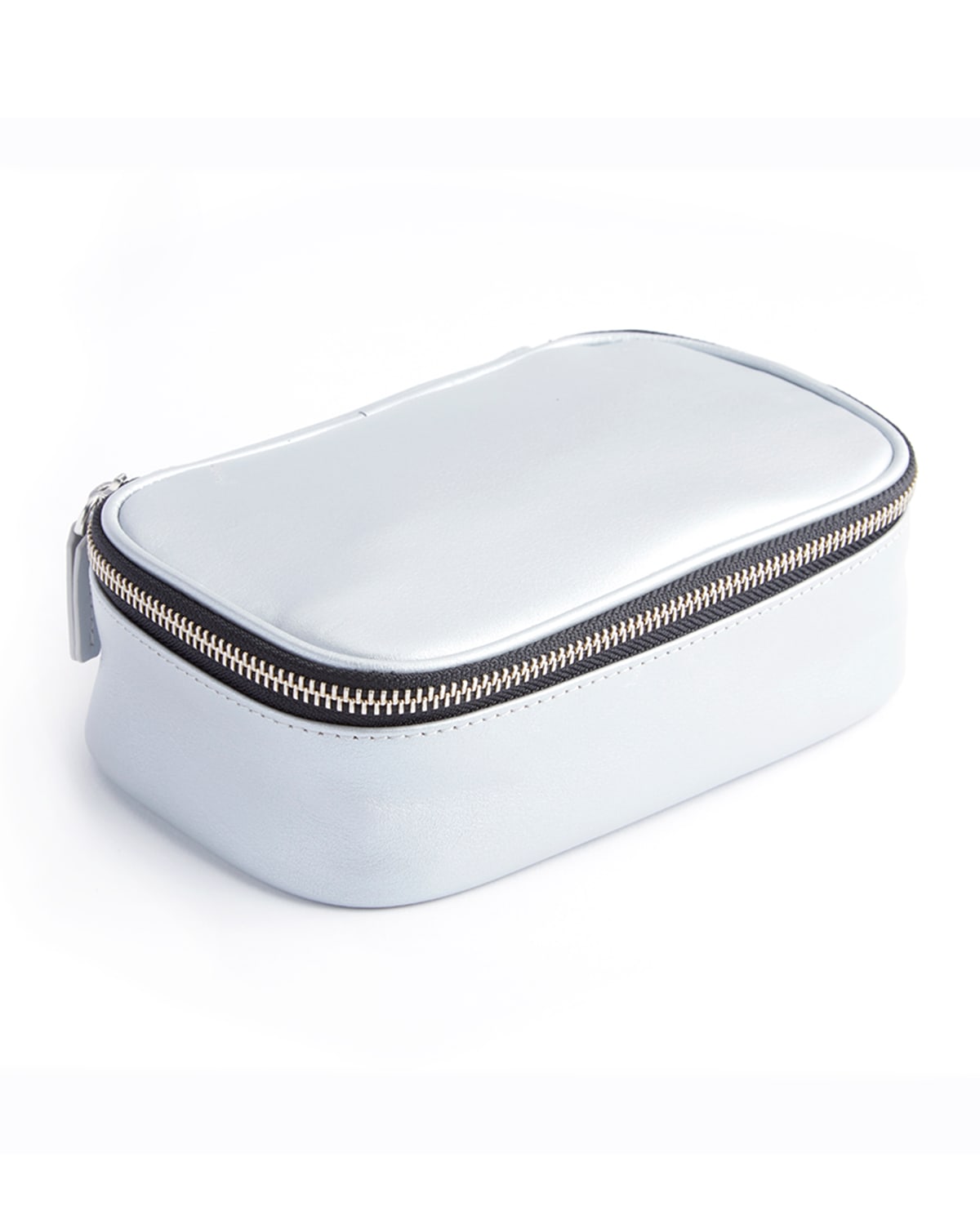 Royce New York Leather Tech Accessory Travel Storage Case In Silver