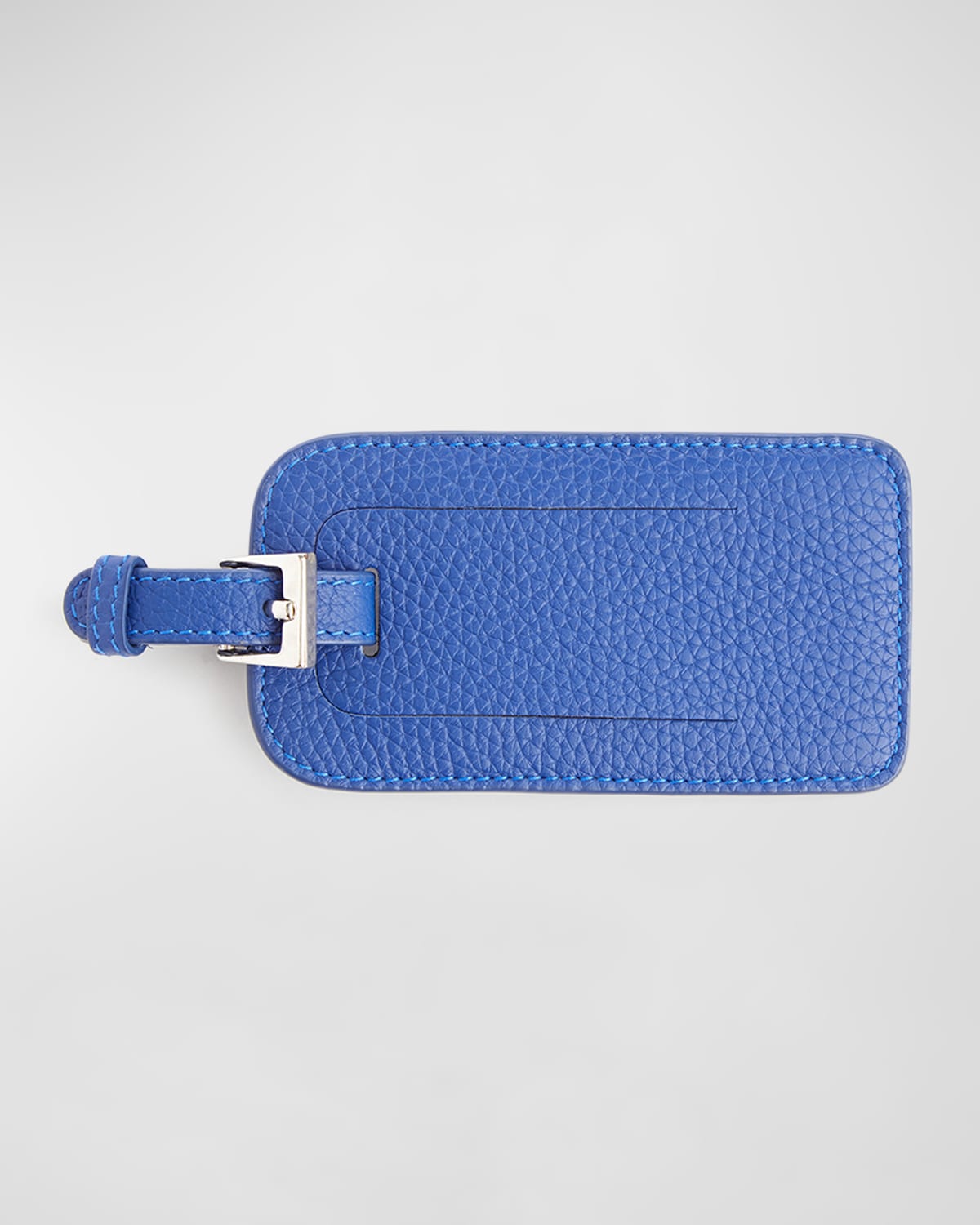 Shop Royce New York Leather Luggage Tag With Silver Hardware In Cobalt Blue