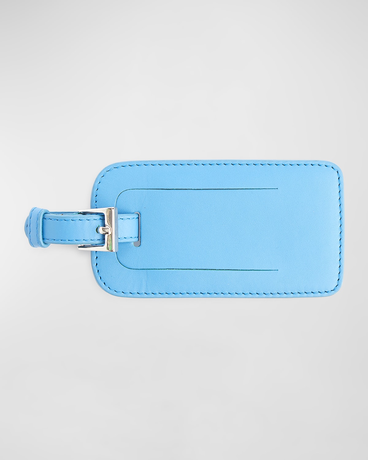 Shop Royce New York Leather Luggage Tag With Silver Hardware In Light Blue