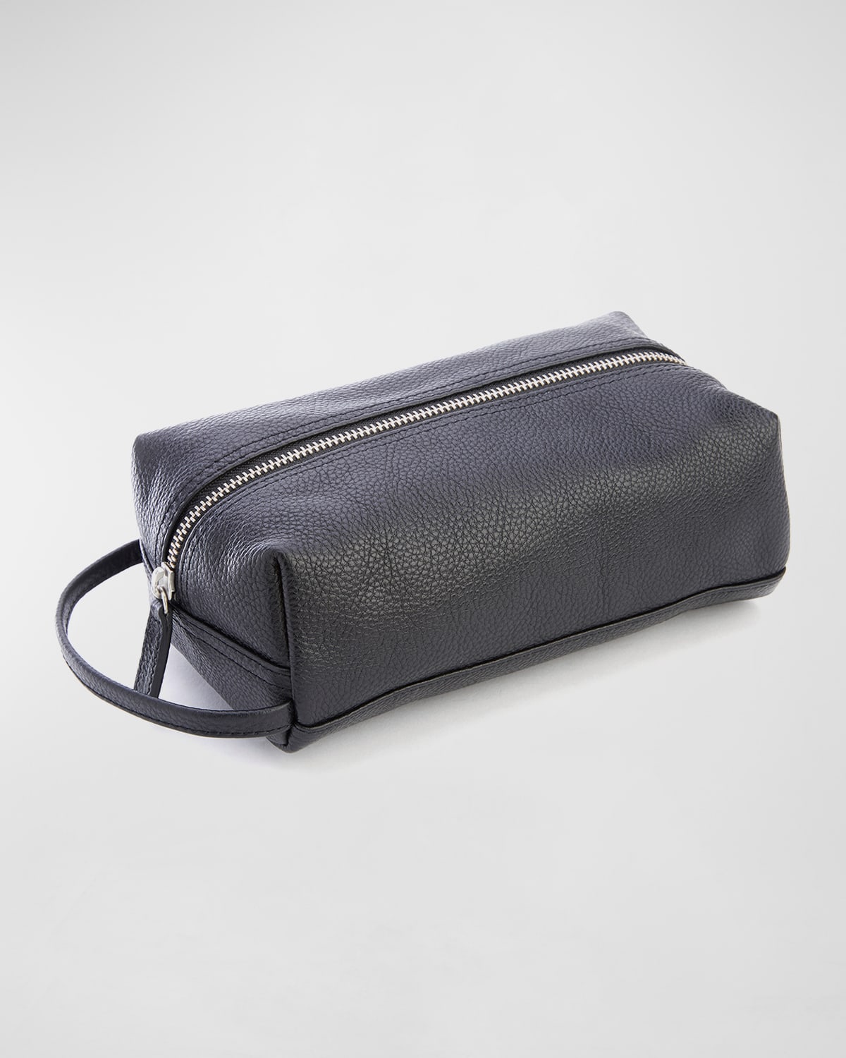 Royce New York Compact Leather Toiletry Bag In Black