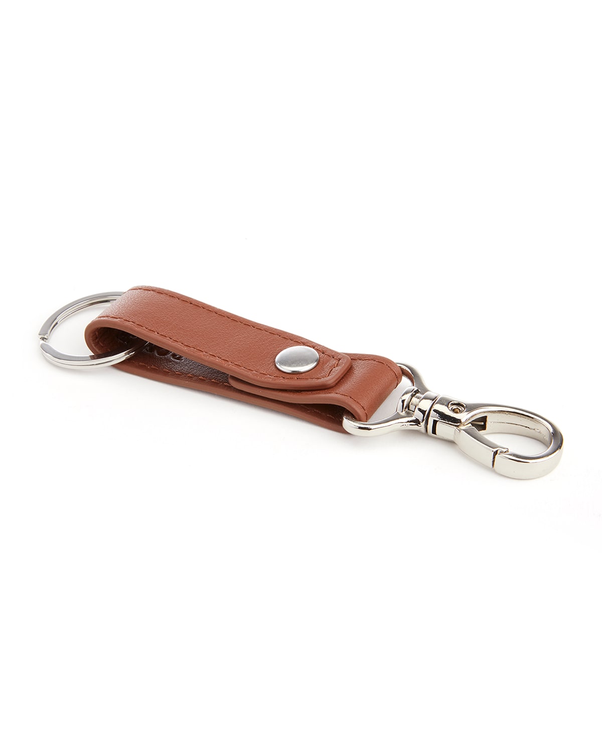 Shop Royce New York Contemporary Valet Key Chain In Tan