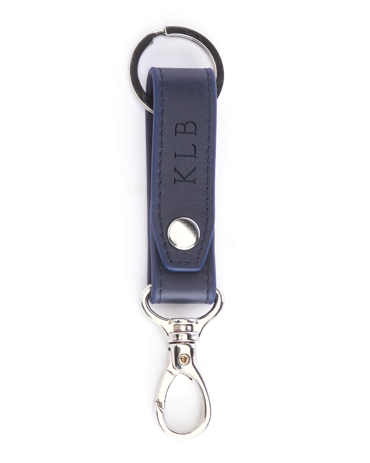 Royce New York Contemporary Valet Key Chain In Navy Blue