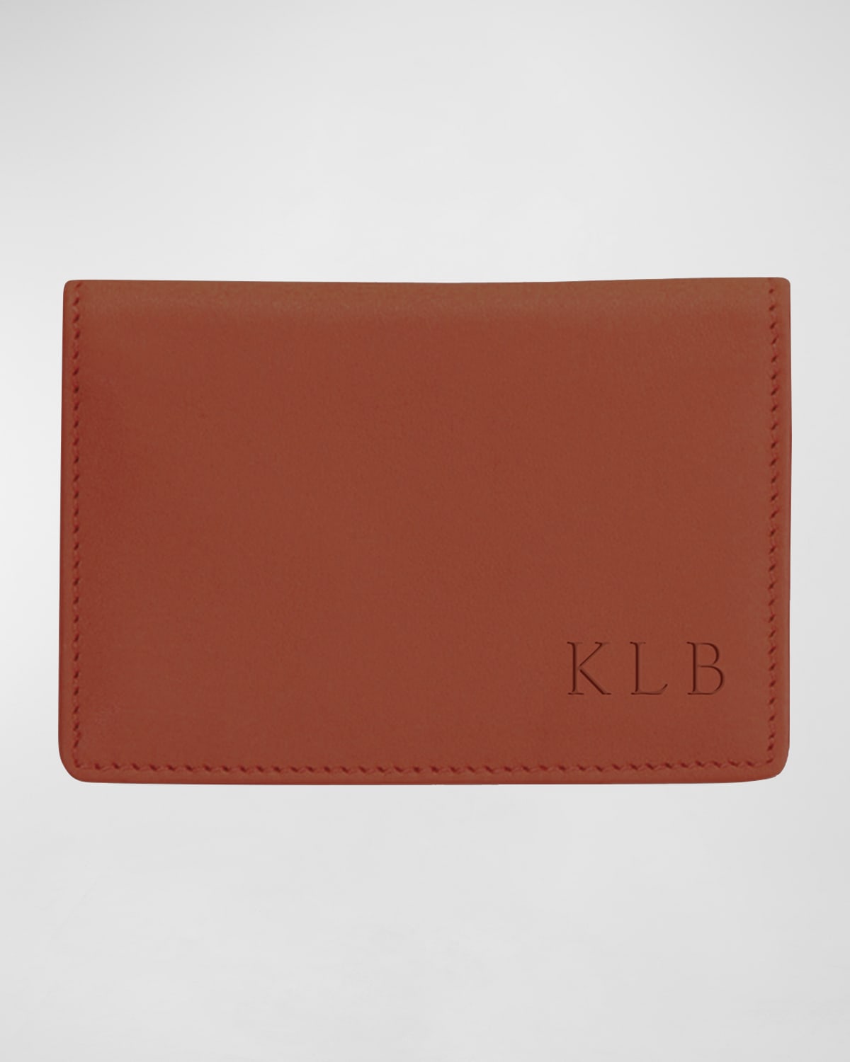 Monogrammed Leather Card Holder Wallet