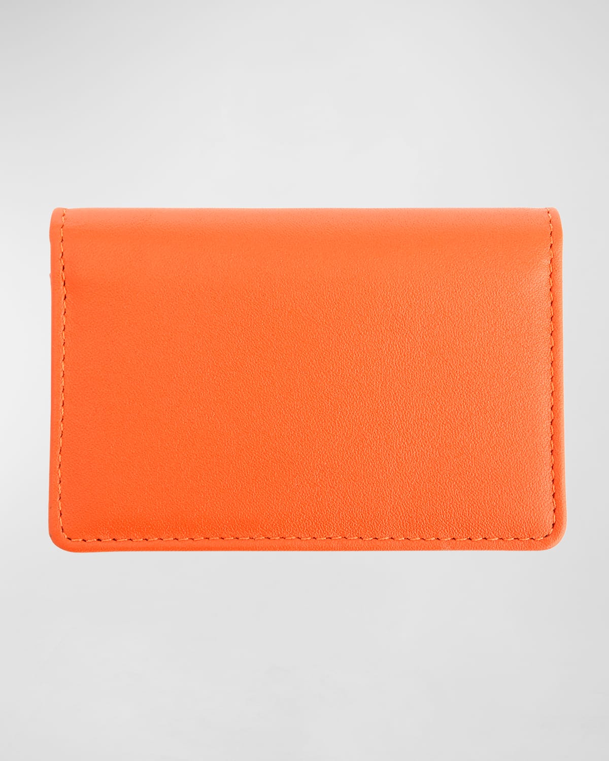 Royce New York Monogrammed Leather Card Holder Wallet In Orange