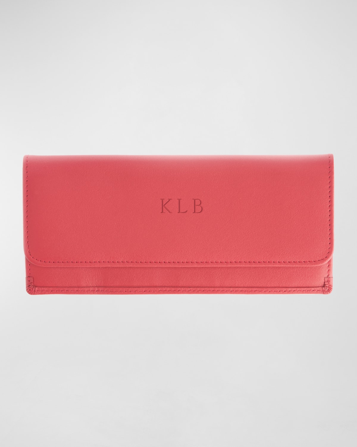 Monogrammed RFID Blocking Leather Clutch Wallet