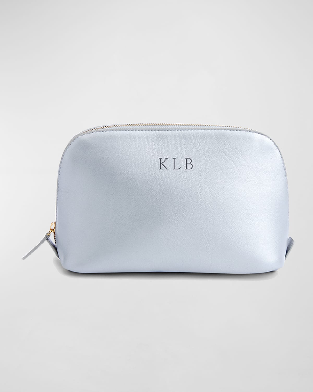 Monogrammed Large Leather Cosmetic Bag