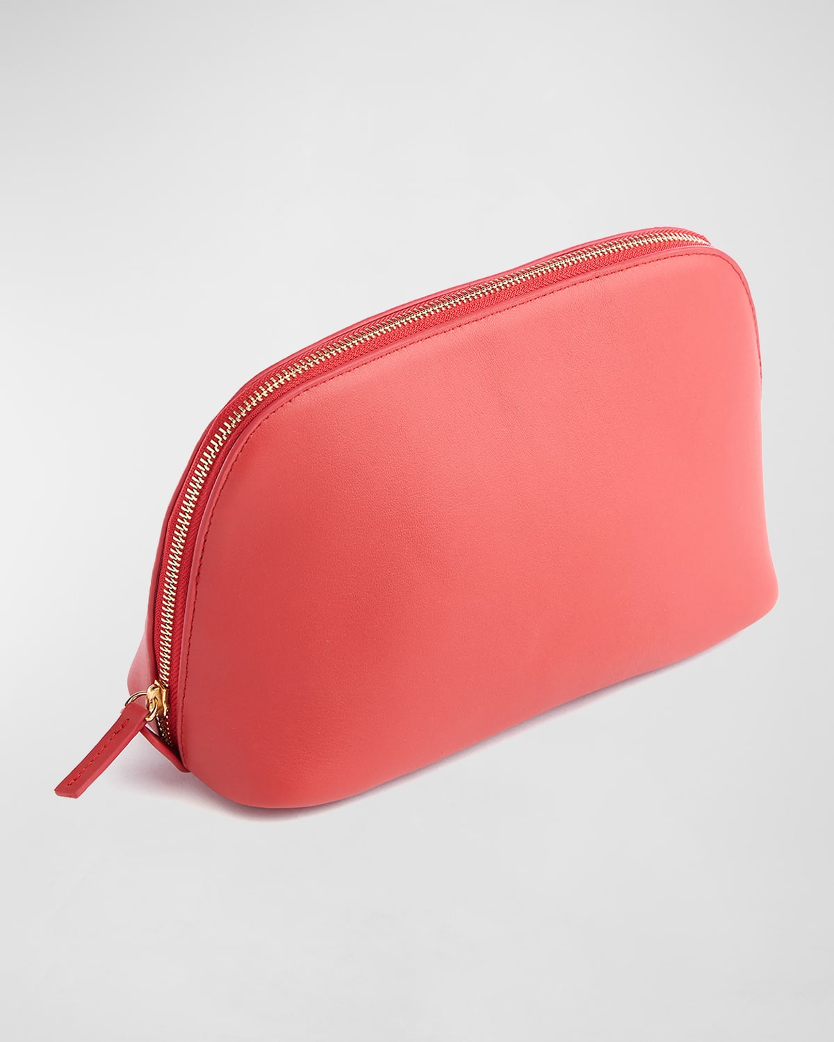 Monogrammed Large Leather Cosmetic Bag