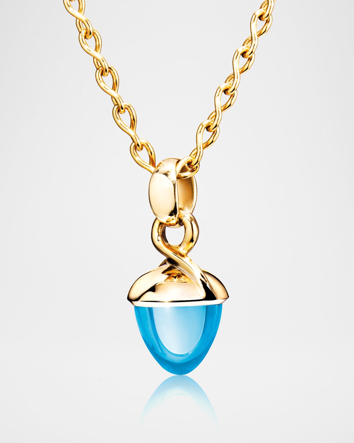 Mikado Bouquet 18k Rose Gold Swiss Blue Topaz Pendant