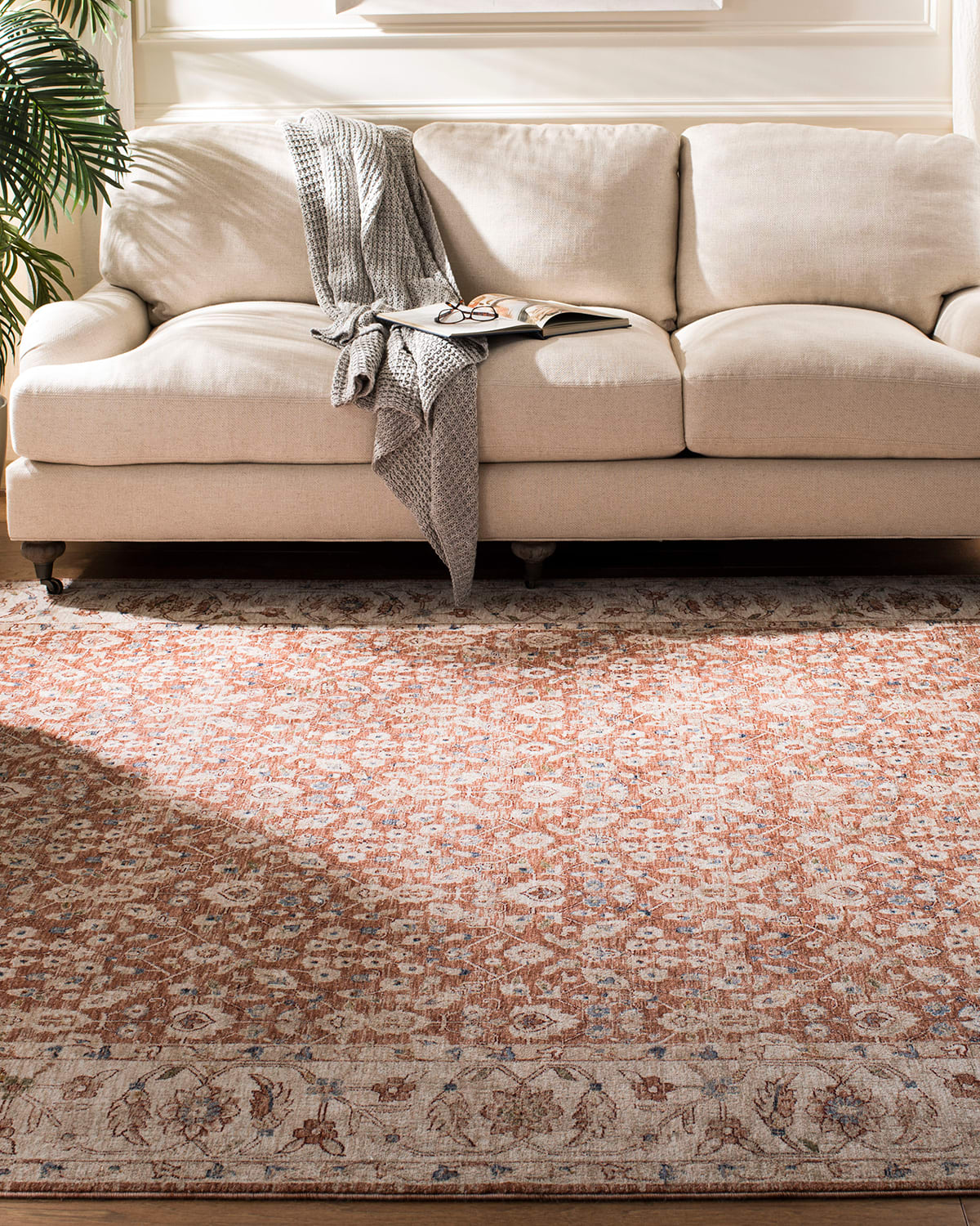 Ralph Lauren Helena Beige/light Rust Power-loomed Rug, 5' X 8'
