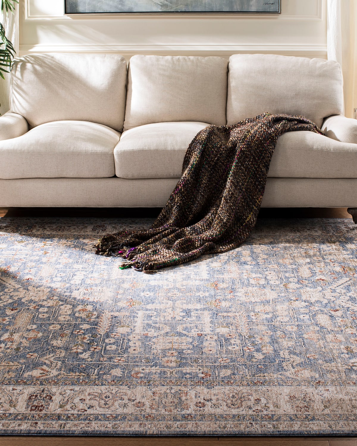 Ralph Lauren Sidney Power-loomed Rug, 10' X 14' In Light Blue/ Ivory