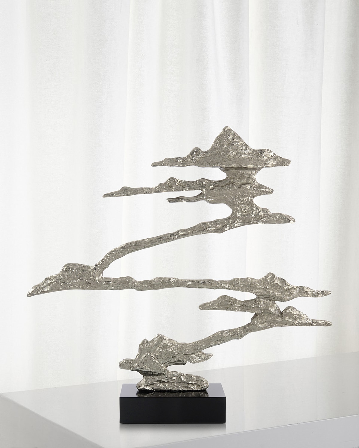 Shop John-richard Collection Floating Island Enameled Nickel Sculpture In Gray