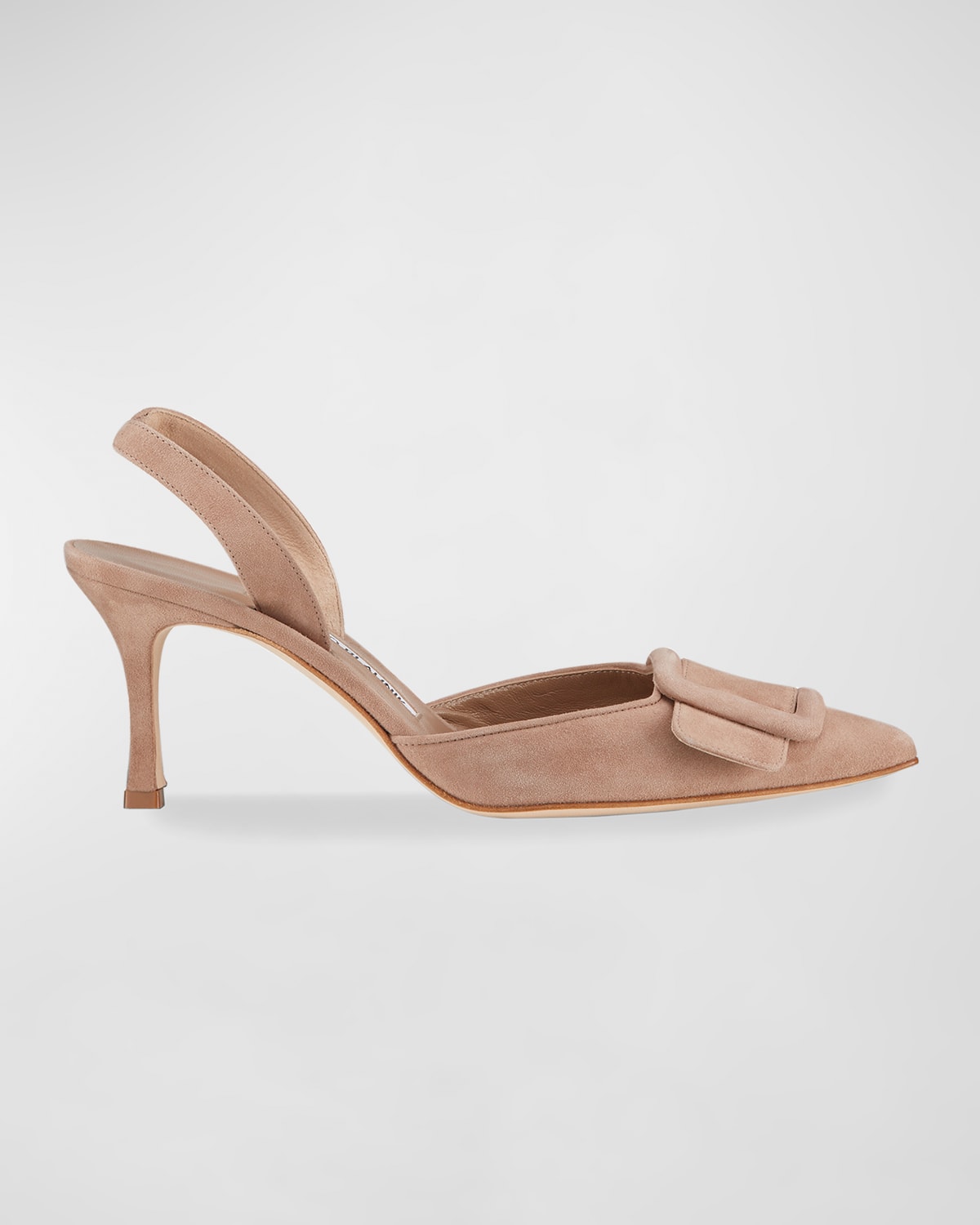 Maysli Suede Buckle Slingback Pumps