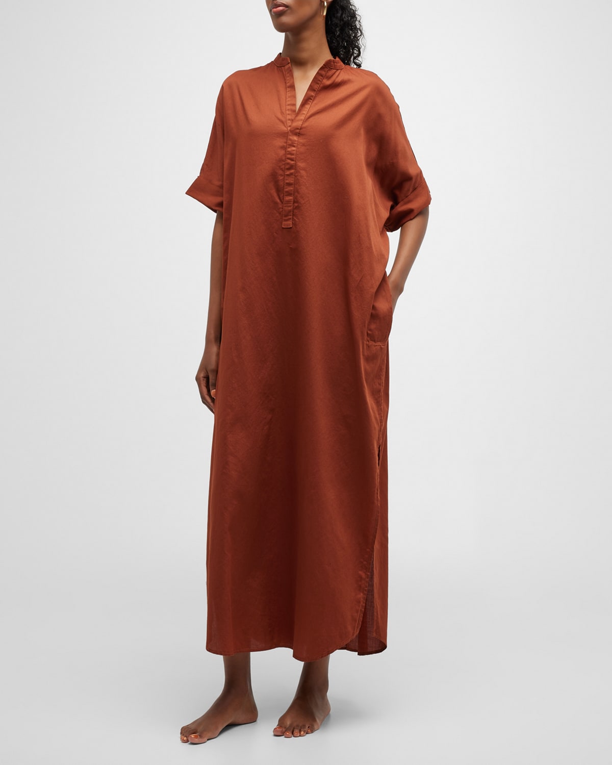 cotton caftan dress Teal Paisley Kaftan for Women main image 1