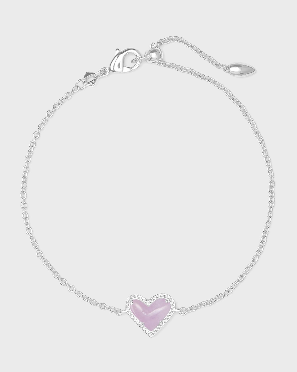 Kendra Scott Gemstone Heart Link Bracelet In Amethyst