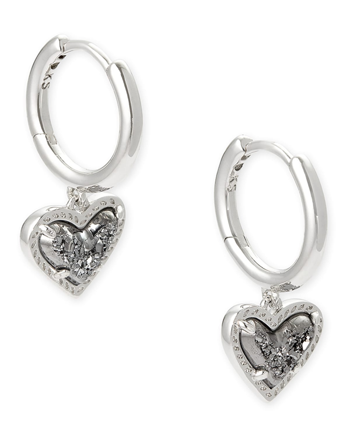 Kendra Scott Ari Heart Huggie Earrings In Silver