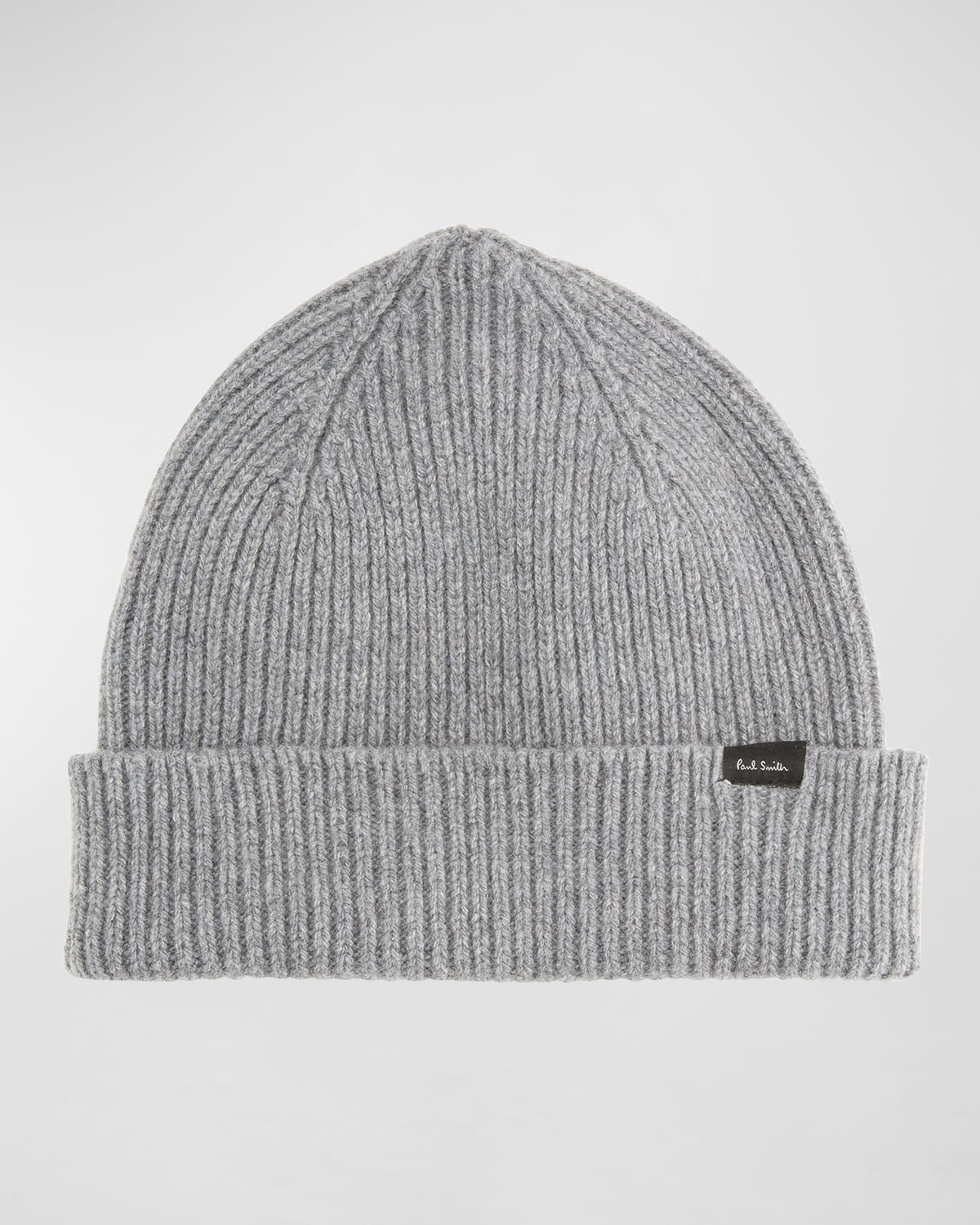 PAUL SMITH MEN'S RIBBED CASHMERE-WOOL BEANIE HAT