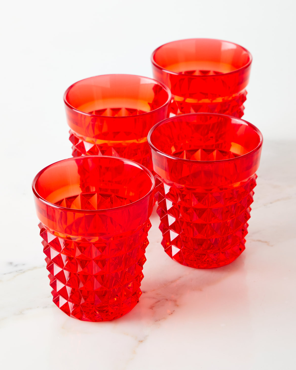 Mario Luca Giusti Palazzo Red Tumblers, Set Of 4 In Red