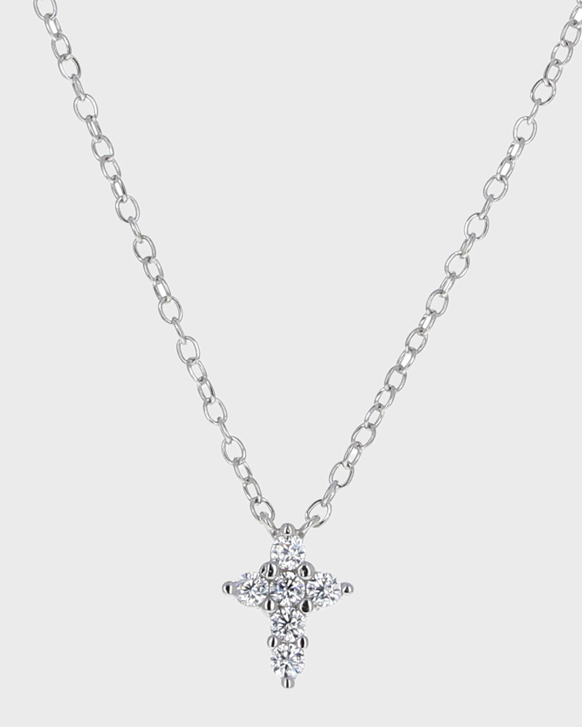 Helena Girl's Sterling CZ Cross Pendant Necklace