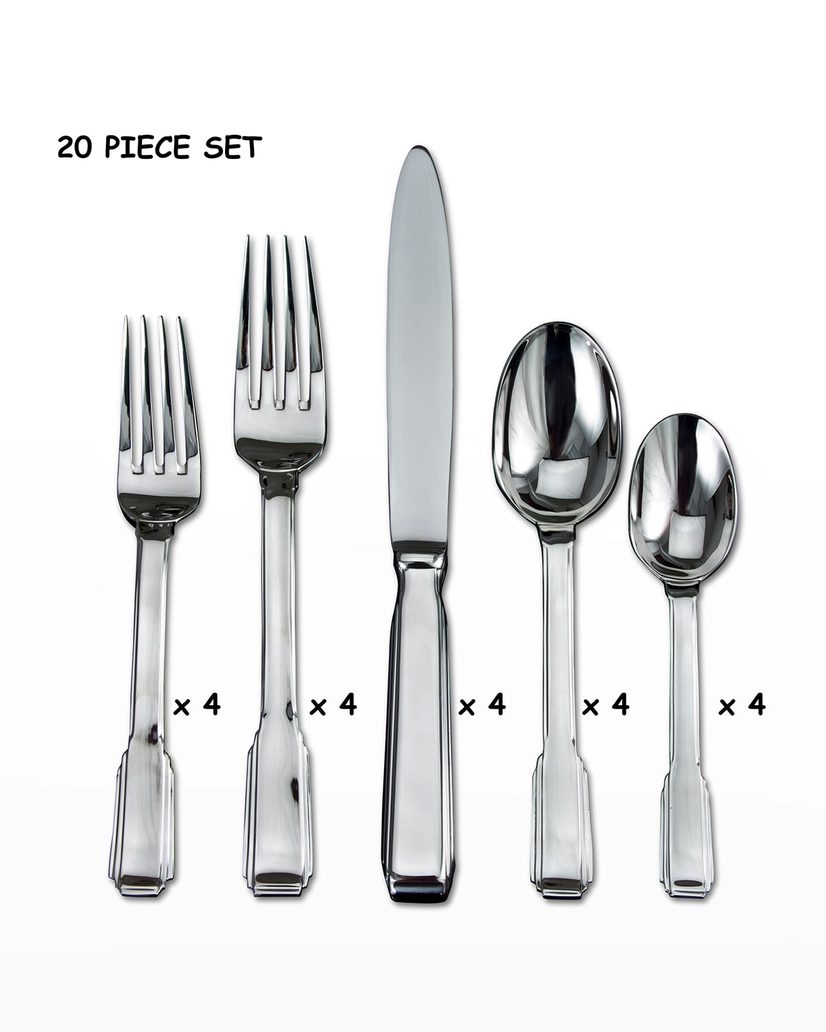 Ricci Silversmith 20-piece Art Deco Flatware Set In Silver