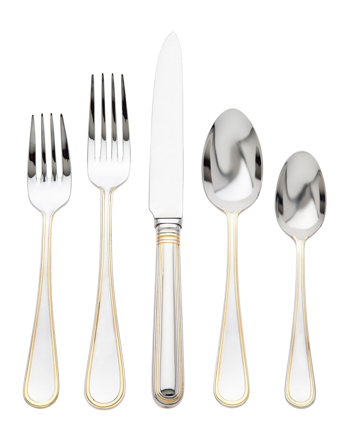 Shop Ricci Silversmith 5-piece Ascot Gold Flatware Set In Silver