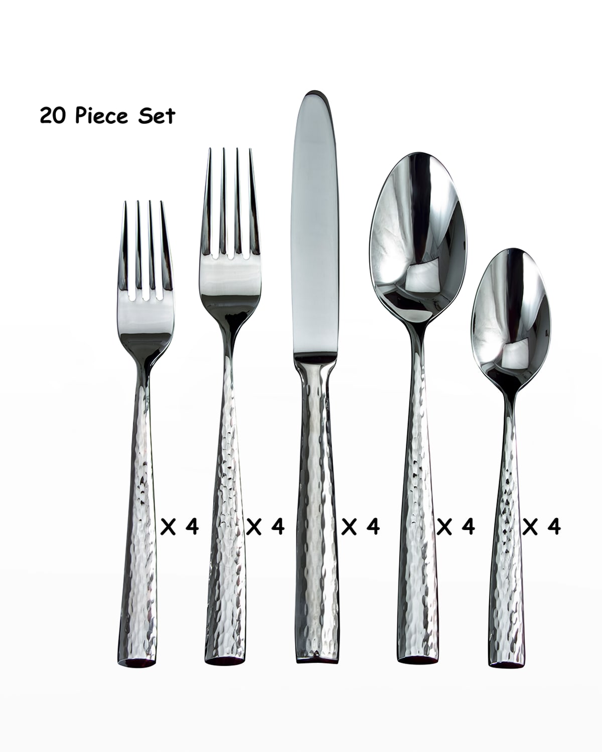 Shop Ricci Silversmith 20-piece Anvil Flatware Set In Silver