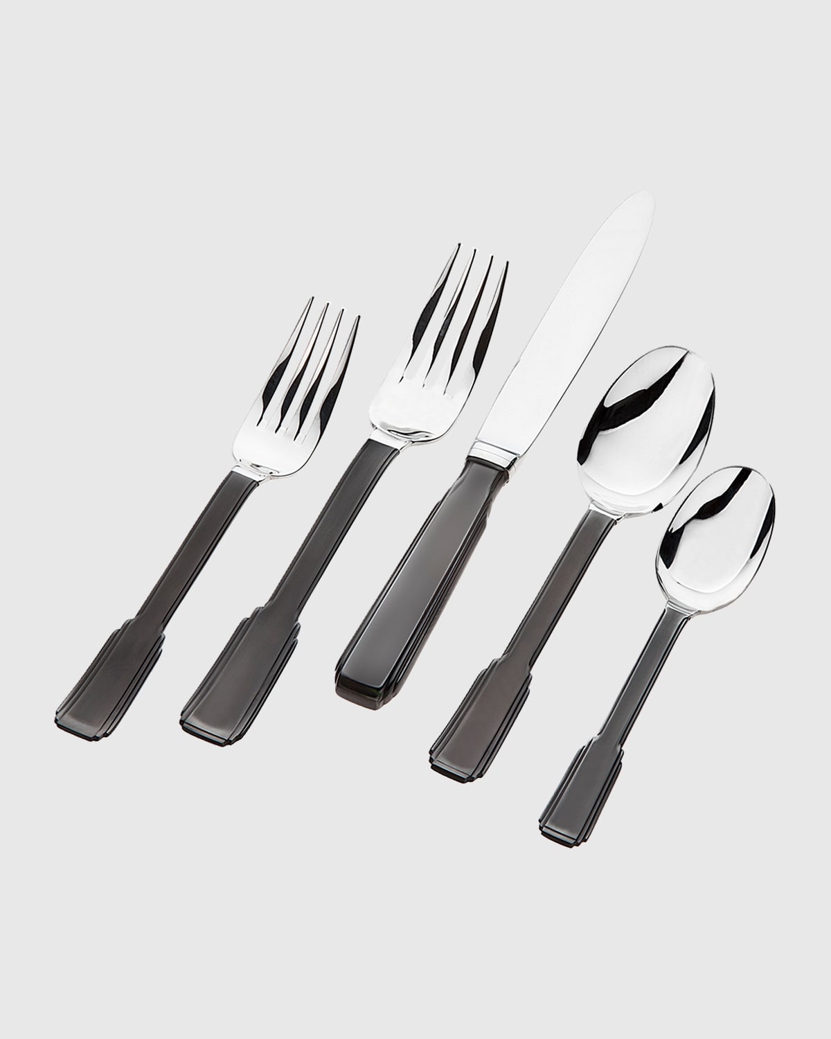 Ricci Silversmith 20-piece Art Deco Black Flatware Set In Black