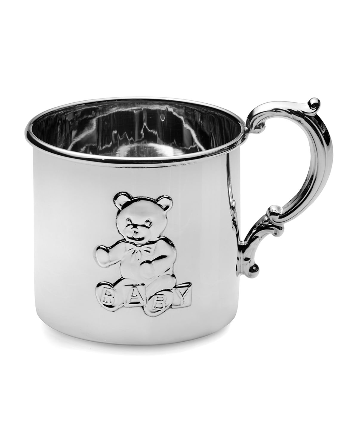 Shop Empire Silver Teddy Bear Baby Cup In Silver