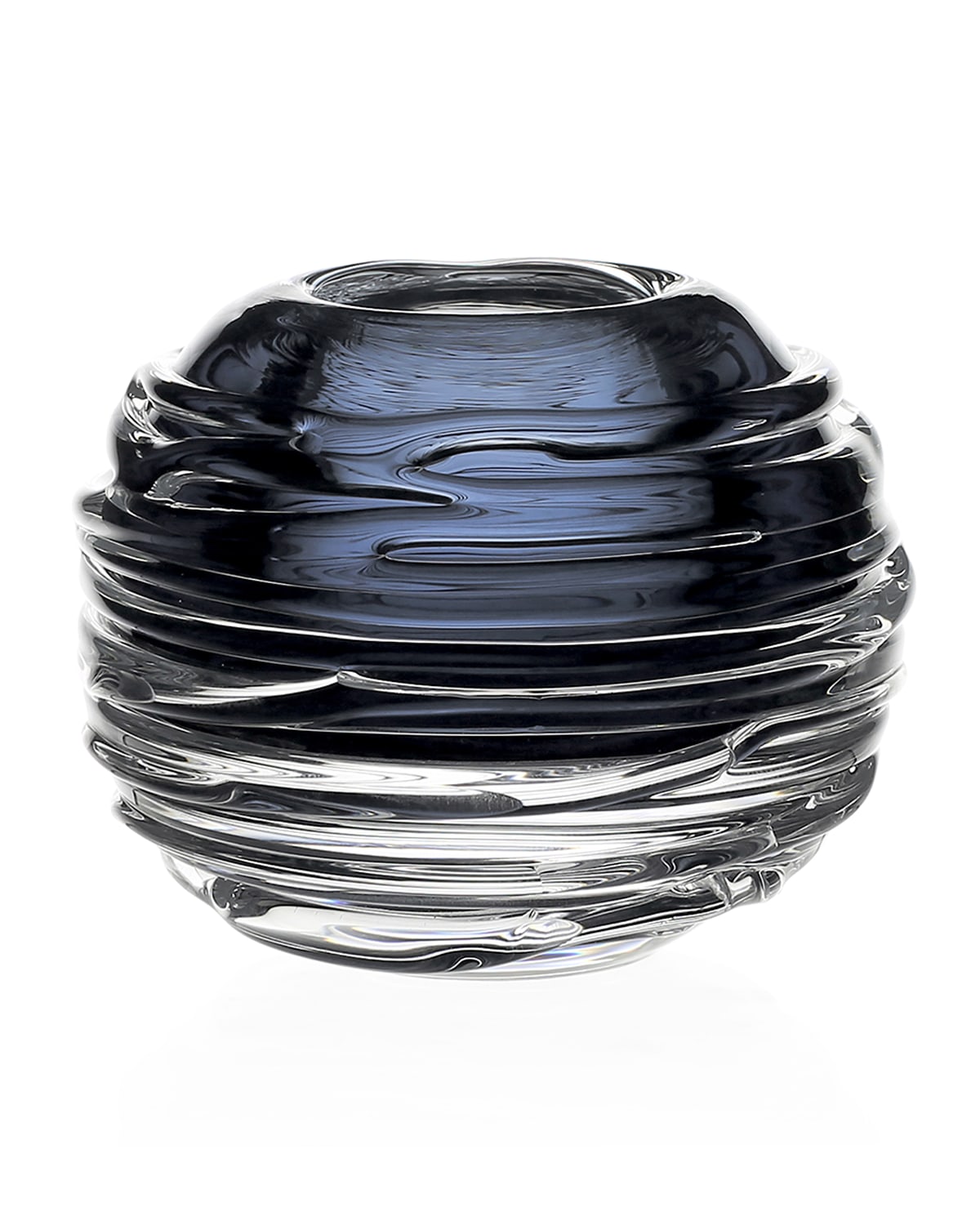 Shop William Yeoward Crystal Miranda 3" Mini Globe Vase In Steel Blue
