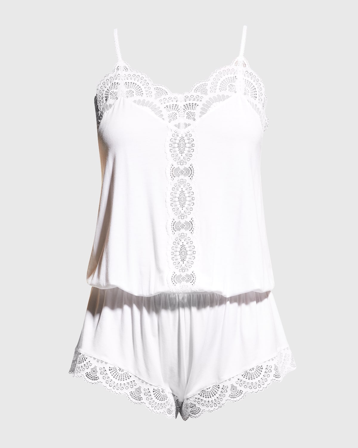 Shop Eberjey Marianna Dreamer Teddy With Scalloped Lace In White